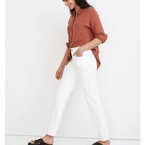Madewell Women's The Mid Rise Perfect Vintage Straight Denim Jeans Size 26 White